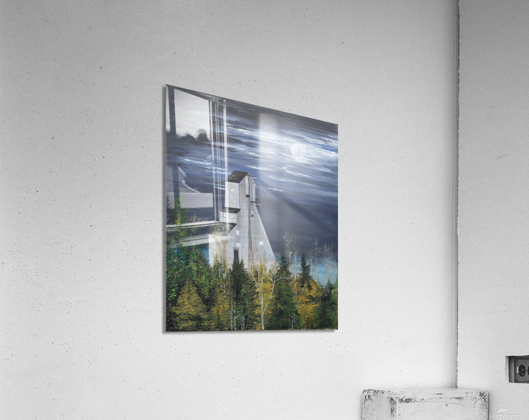 Iconic Canadian Headframe Painting Acrylic Print