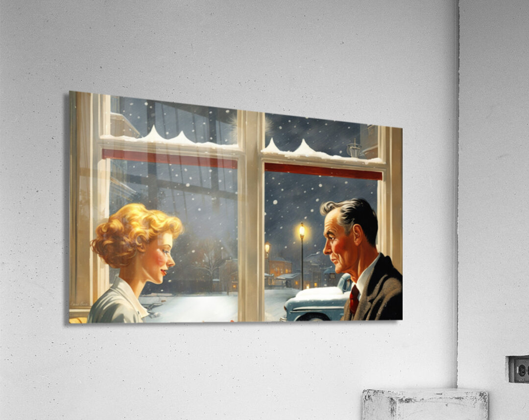 snowy night at the diner  Acrylic Print
