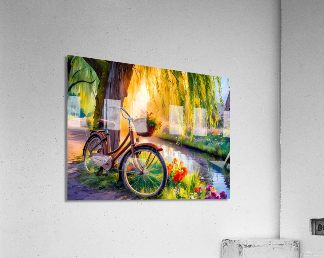  the bicycle beside river  Acrylic Print