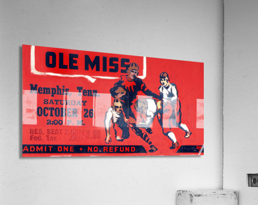 1946 Ole Miss Football Ticket Stub Remix Art Acrylic Print