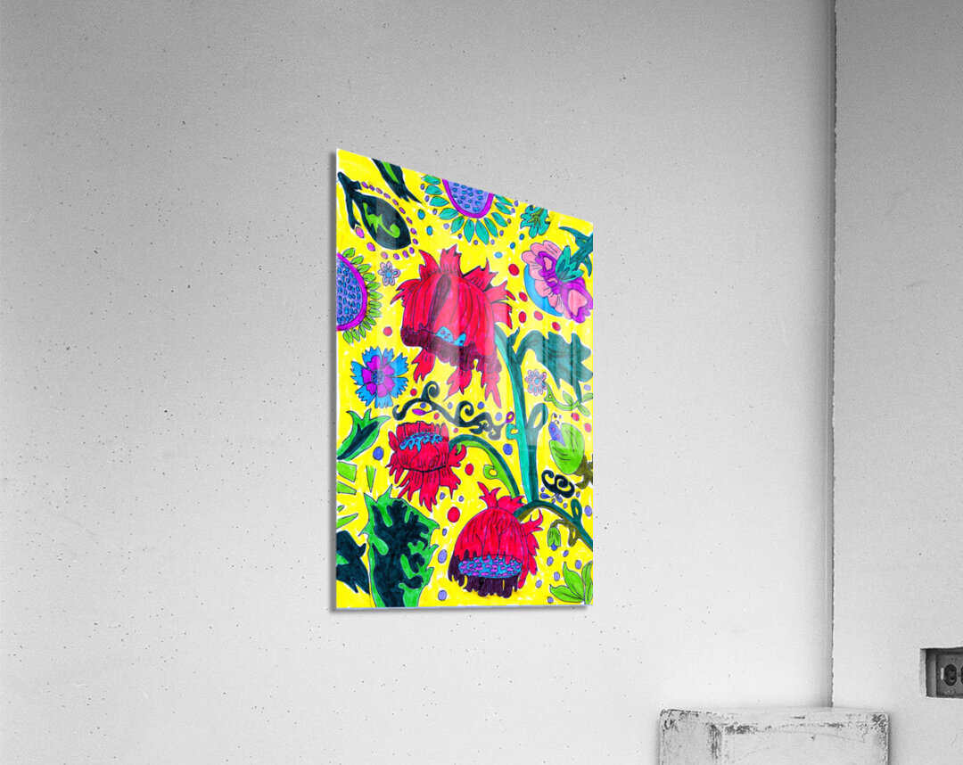 Abstract Poppy Flowers Acrylic Print