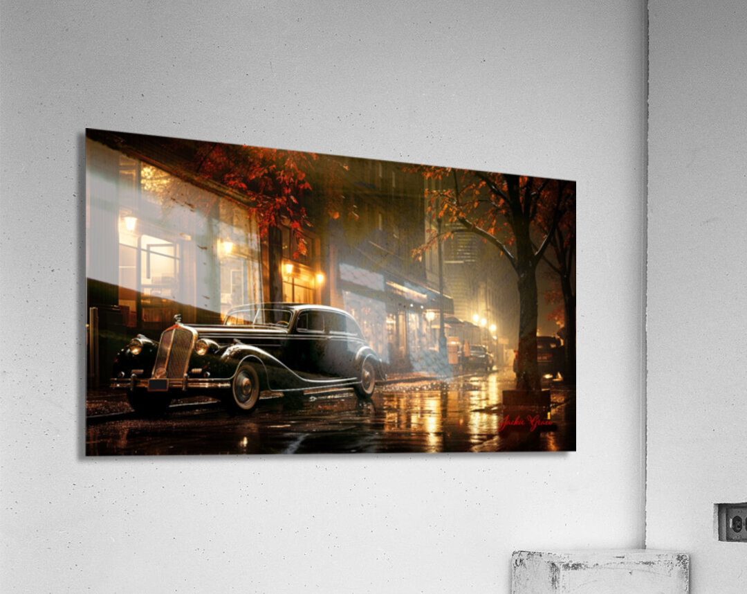 Night Fall Vintage Car Scene 1 Acrylic Print