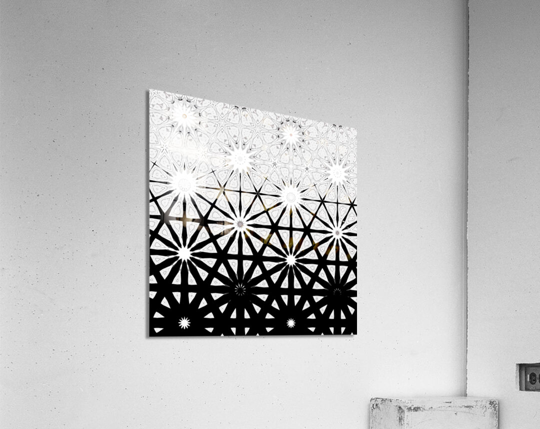 Abstract Black and White Stars Design Acrylic Print