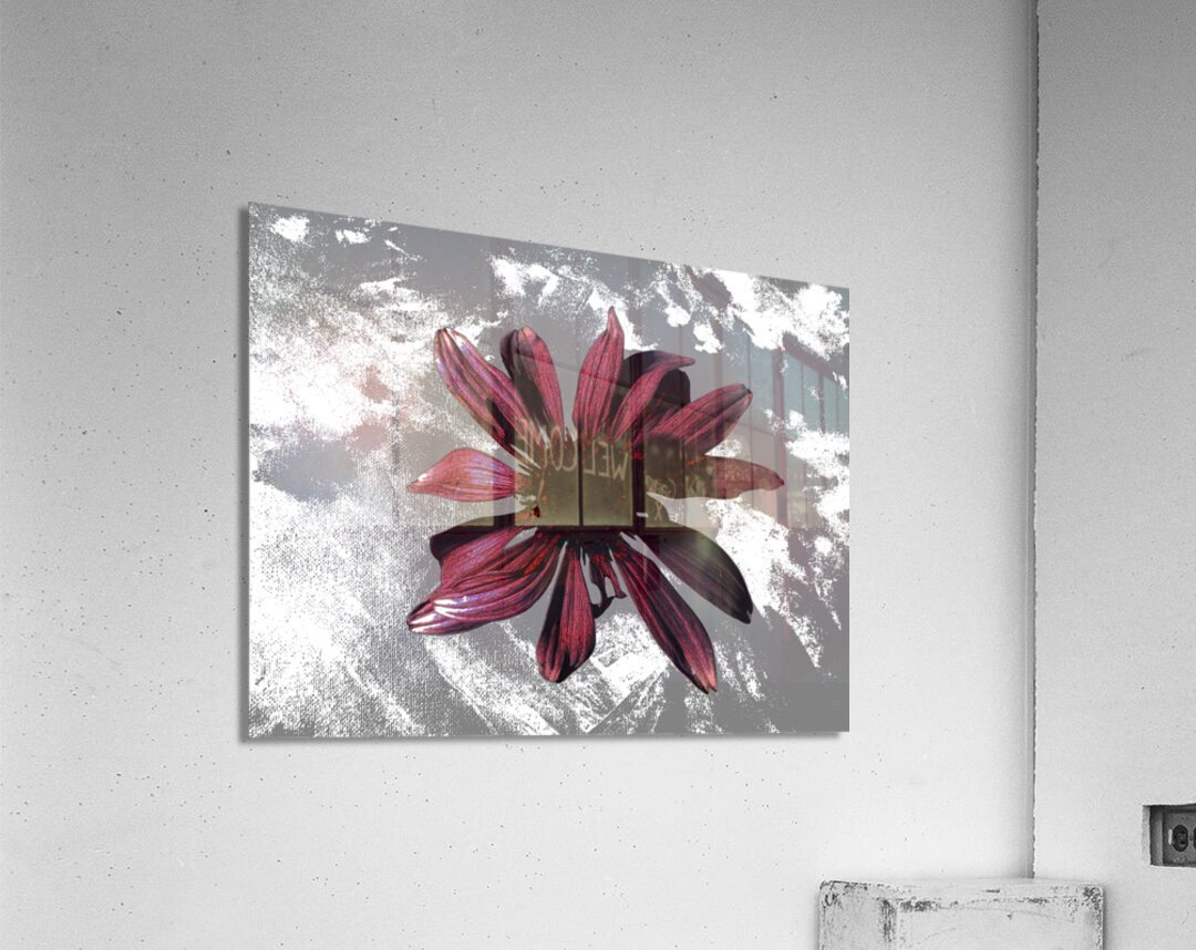 Abstract Textured Maroon Cone Flower Acrylic Print