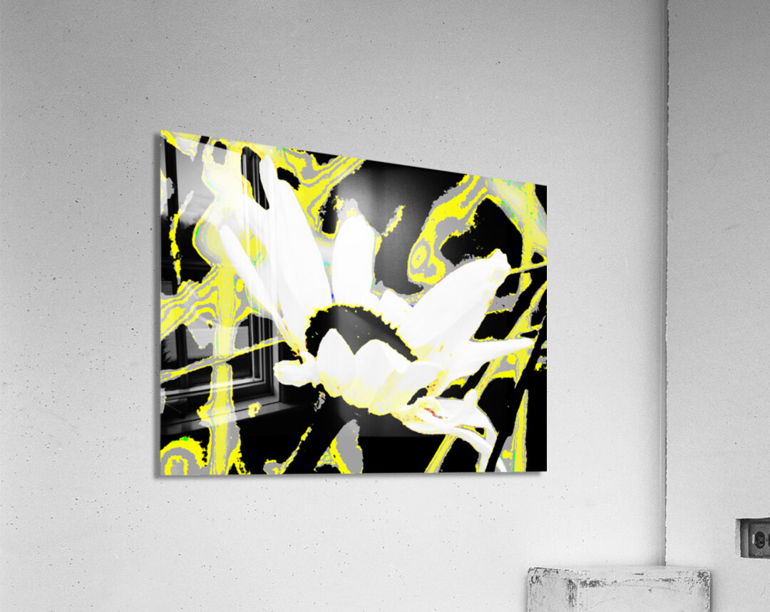 Abstract Neon Daisy Flower Acrylic Print