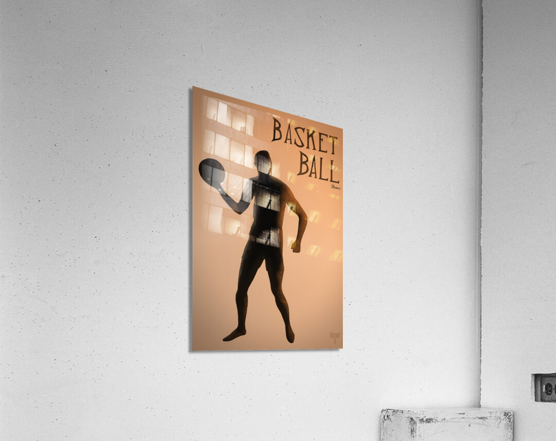 early 1900s basketball player art row1 Acrylic Print