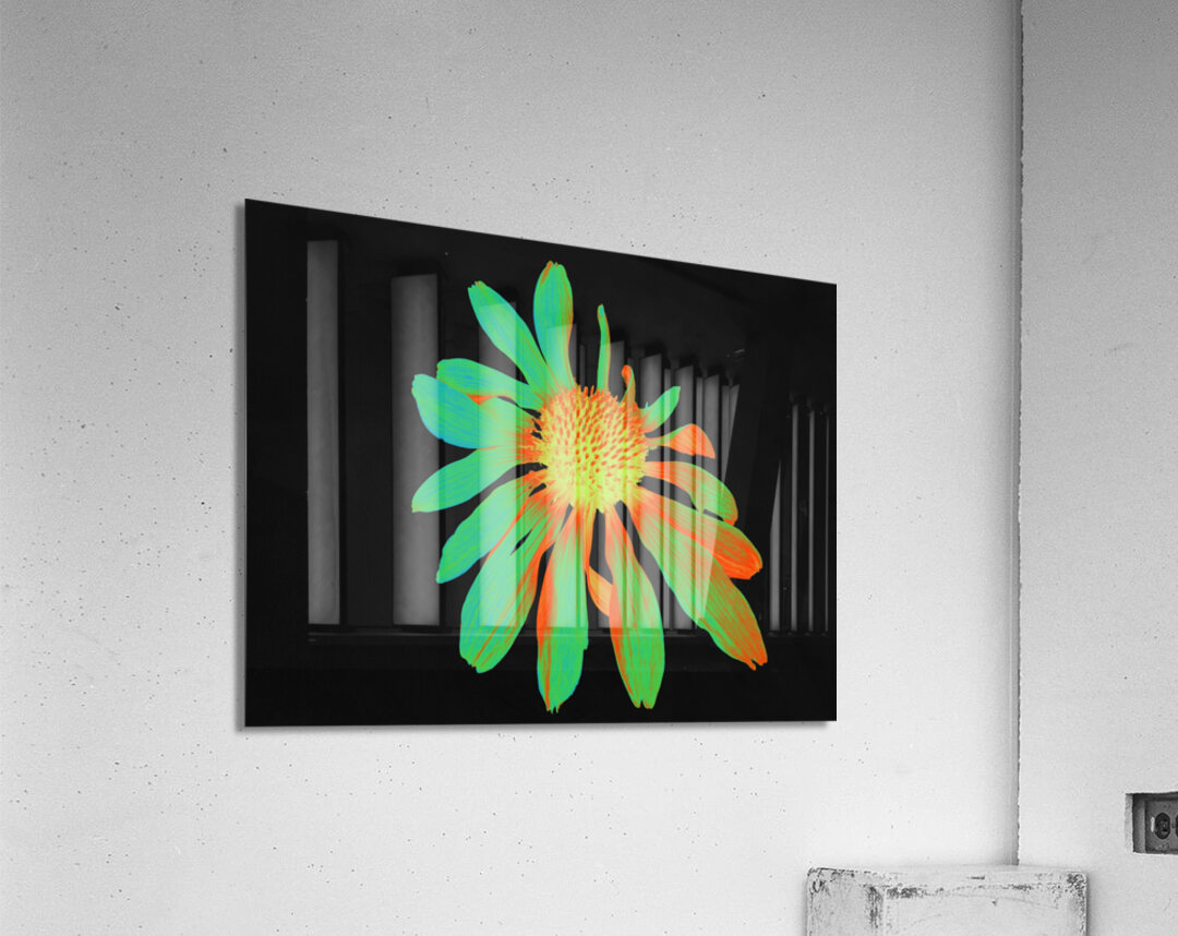 Abstract Neon Glowing Cone Flower  Acrylic Print