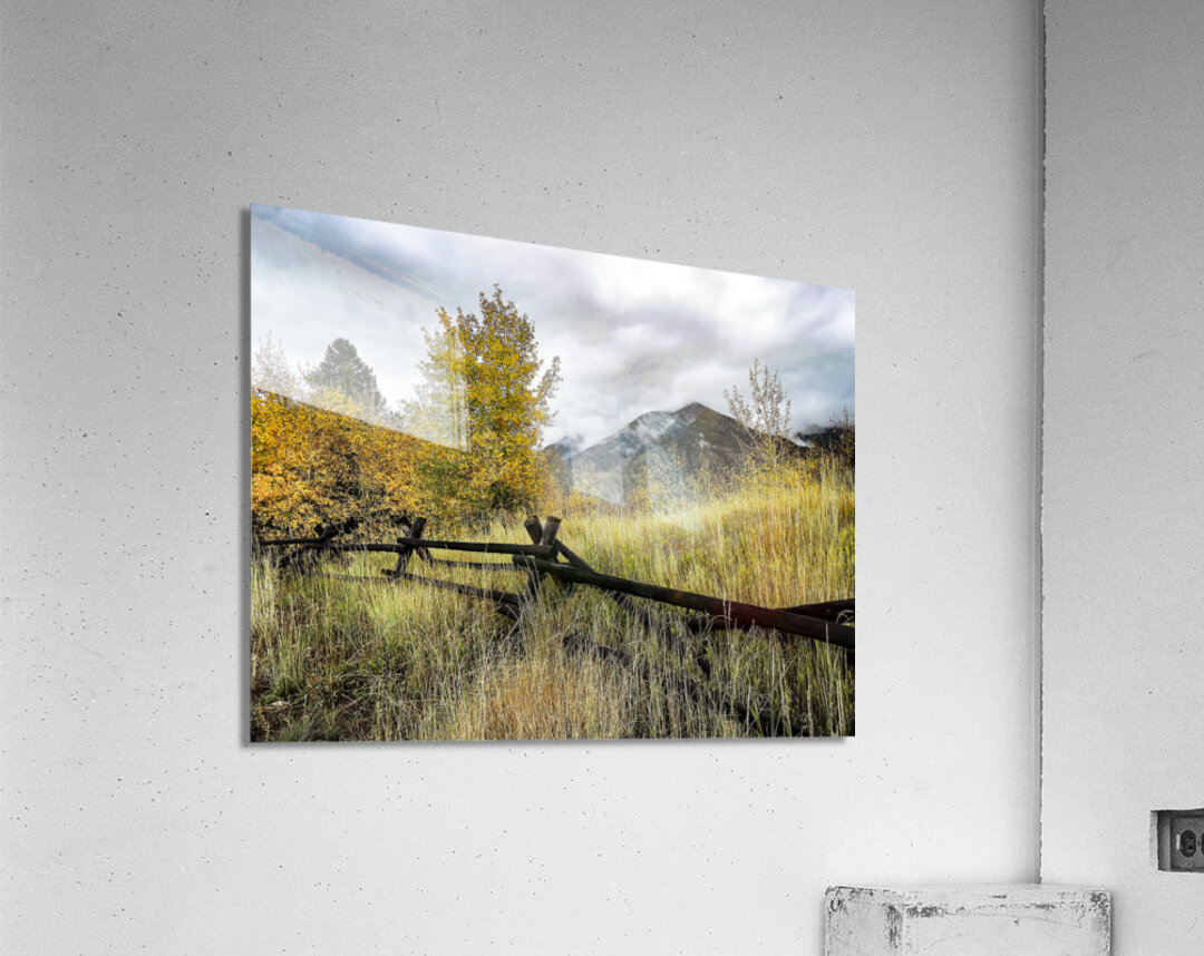 Autumn Rustic Teton Ranch Fence Acrylic Print