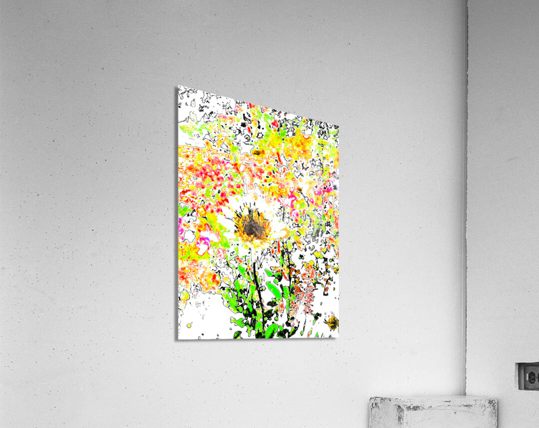Abstract Vibrant Daisy Flower Acrylic Print