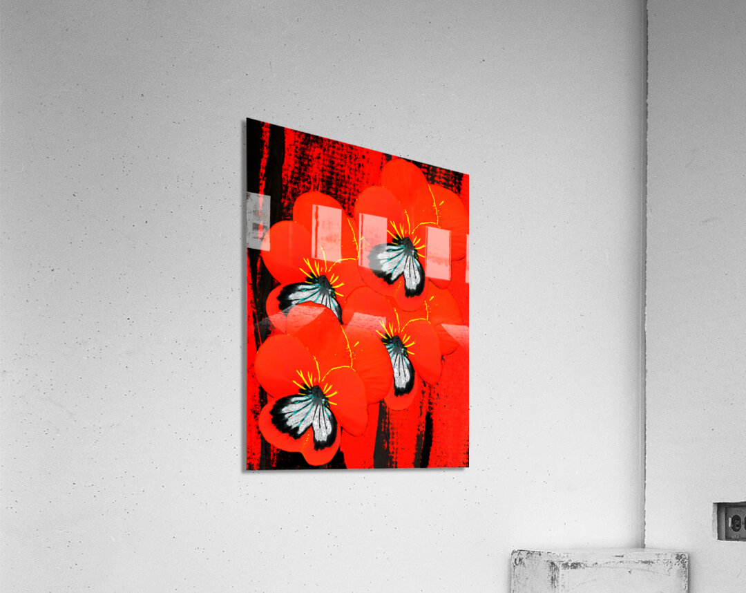  Abstract Red Pansy Bouquet  Acrylic Print