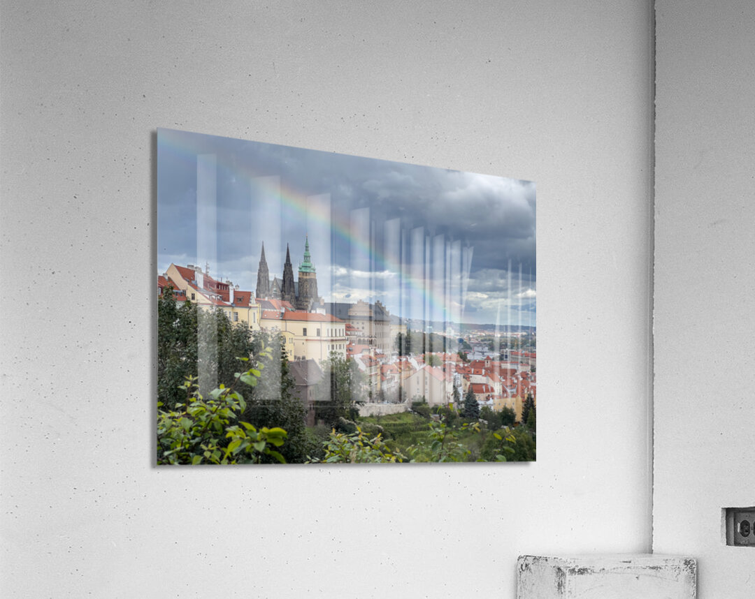 Rainbow over Praha Czech Republic Acrylic Print