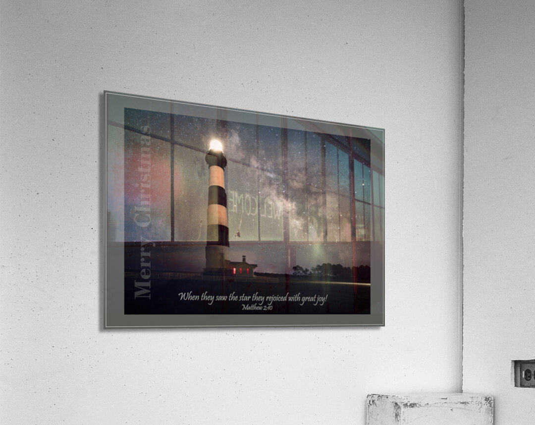 Bodie Lighthouse Merry Christmas Acrylic Print