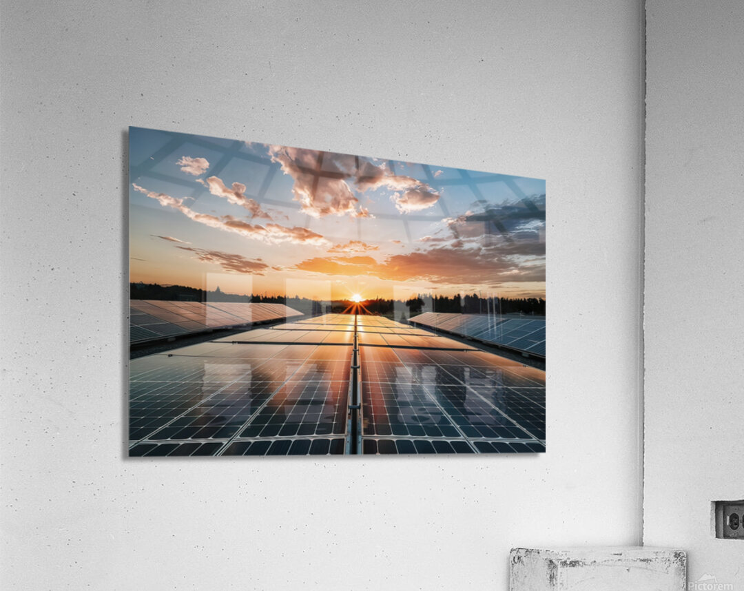 view of a solar photovoltaic cell panels under su 1721225879.7112 Acrylic Print