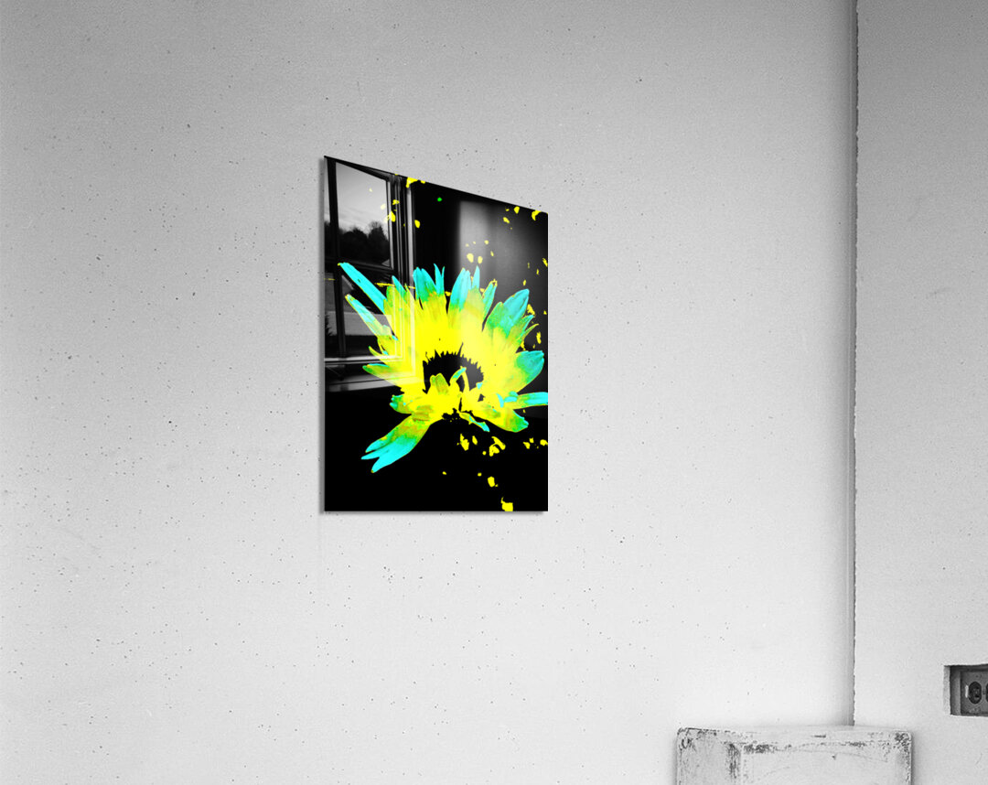 Abstract  Impressions of a Neon Illuminated Daisy Flower  Acrylic Print