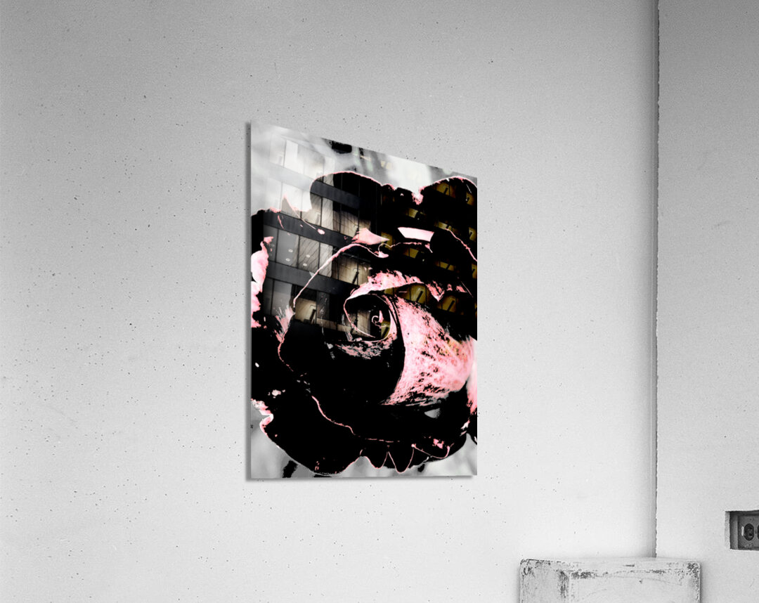 Abstract Dark Pink Rose Acrylic Print