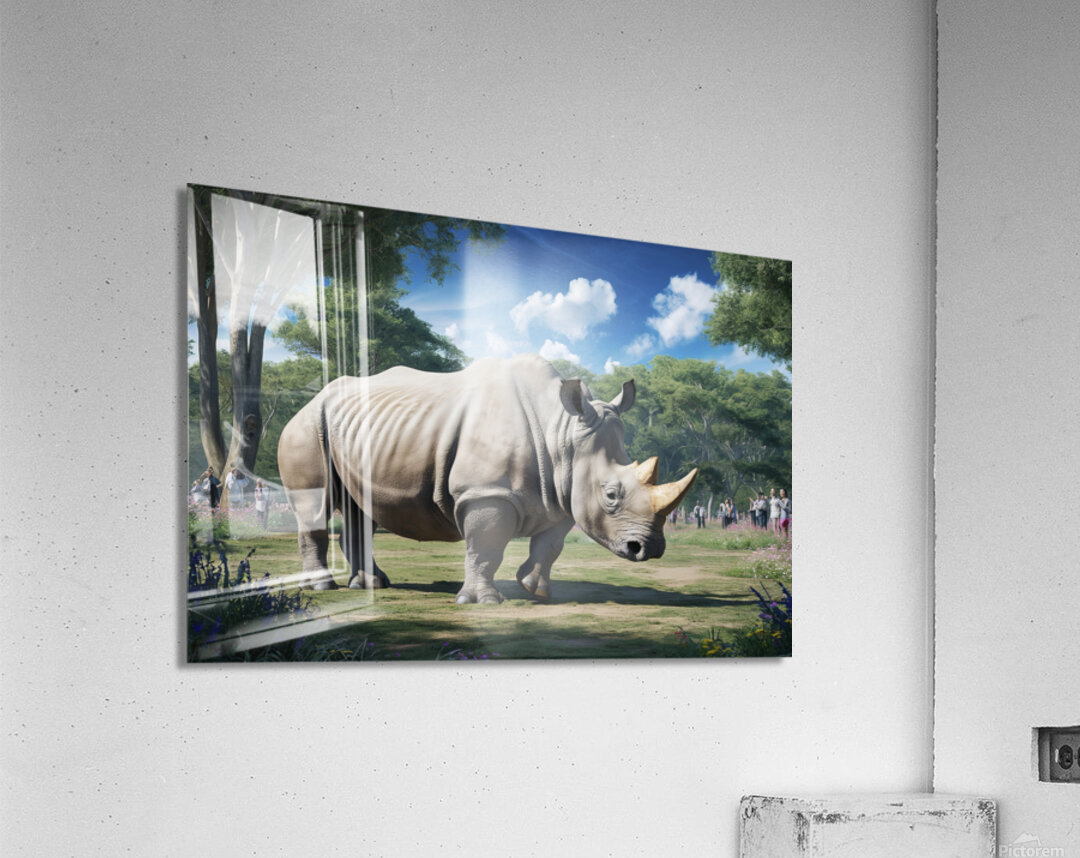 large rhino in the park 4 Acrylic Print