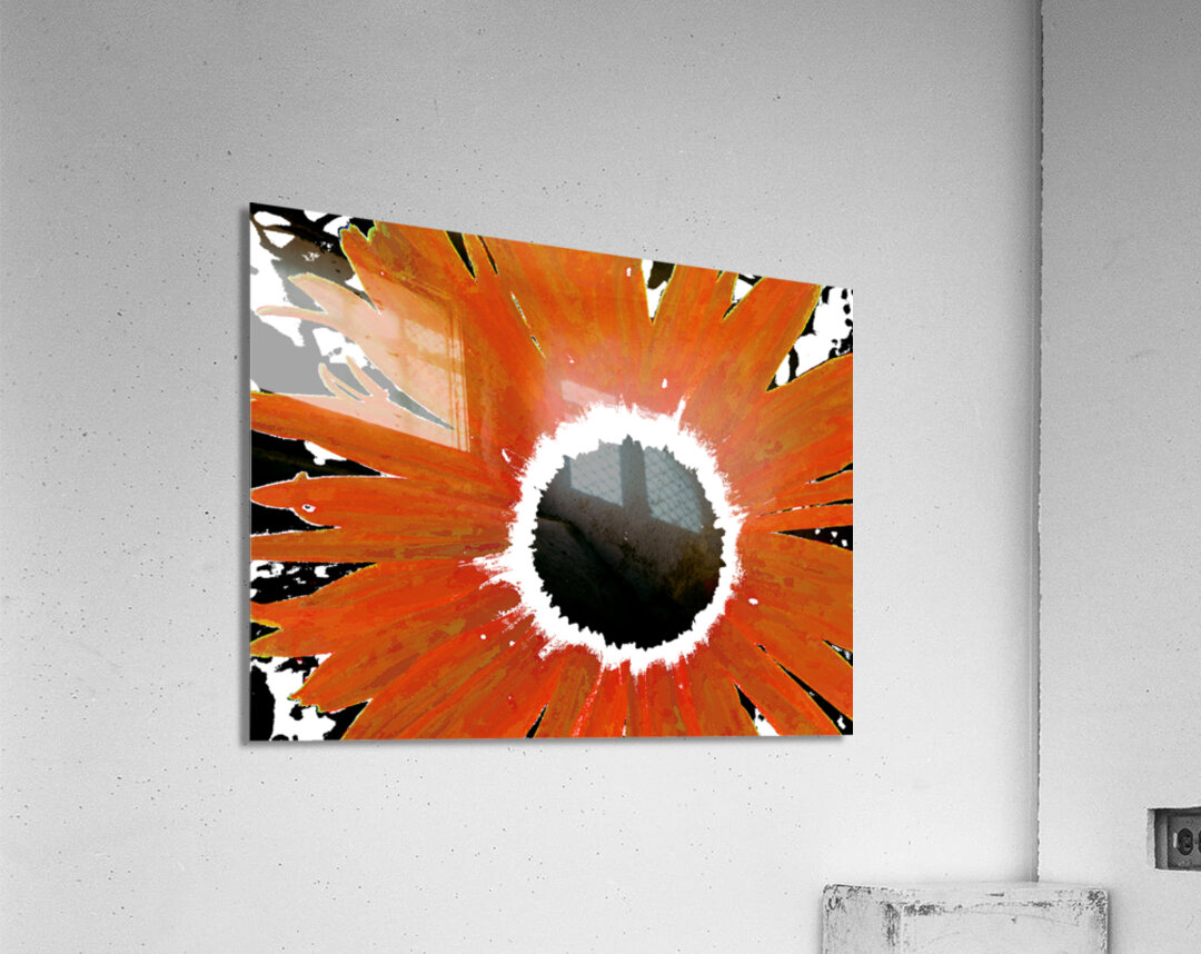 Abstract Orange Daisy Acrylic Print