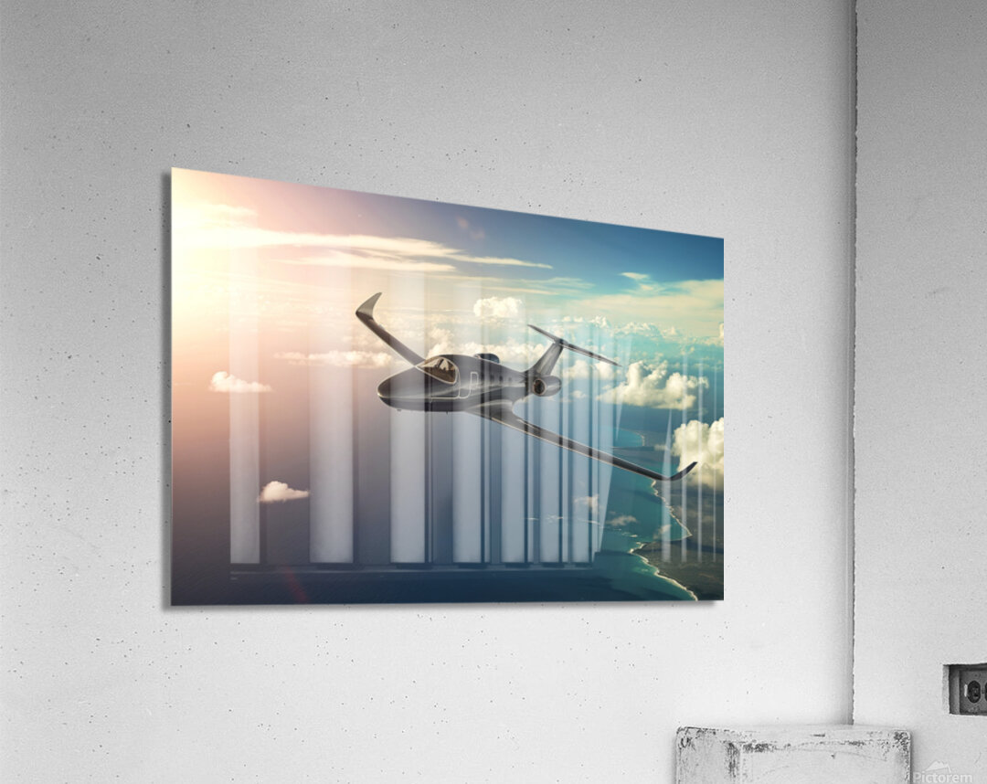 Airplane in sky background Acrylic Print