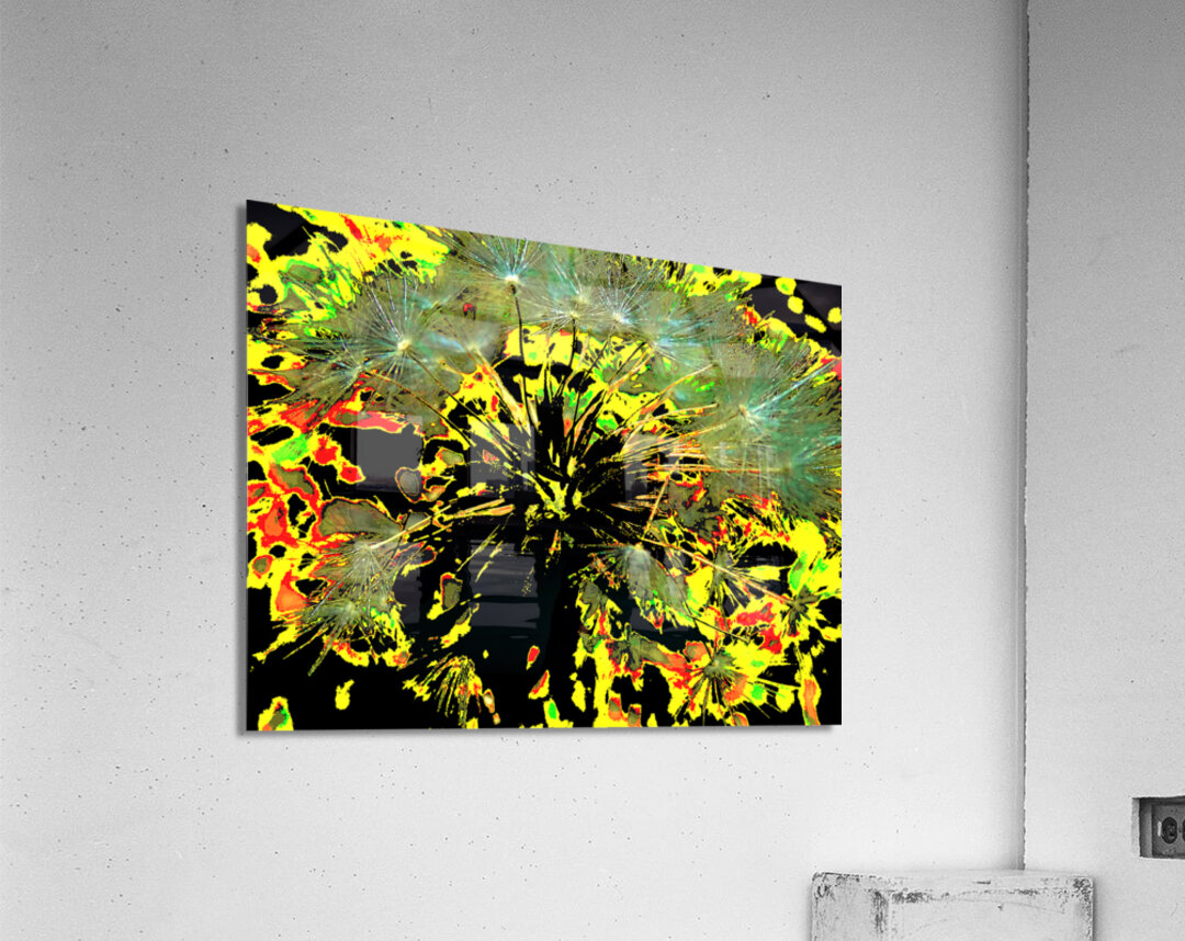 Bright Abstract Dandelion Clock Acrylic Print