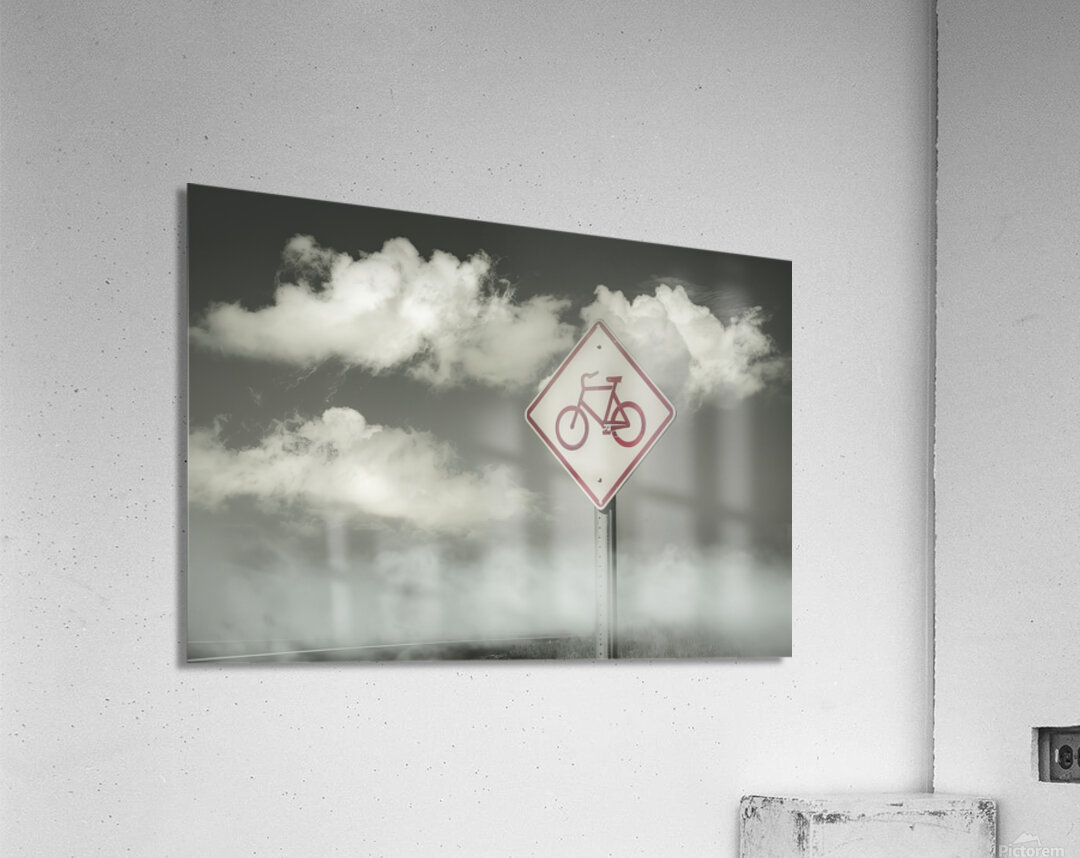 A striking and functional sign circular in shape Acrylic Print