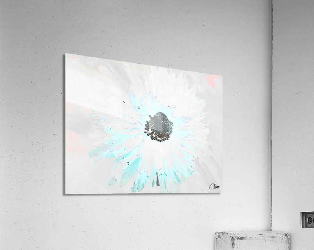 Abstract Aqua Daisy Acrylic Print