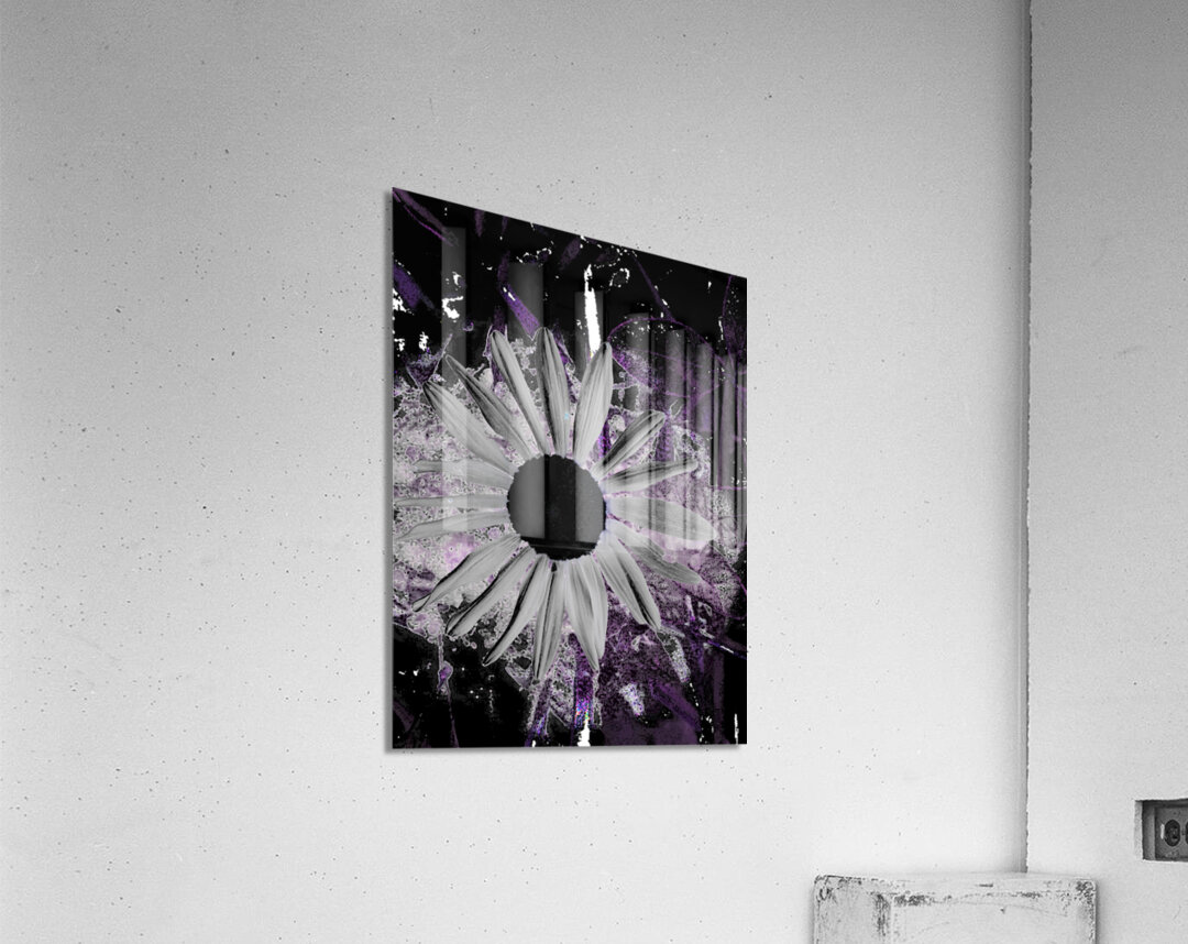 Abstract Dark Daisy Flower Acrylic Print