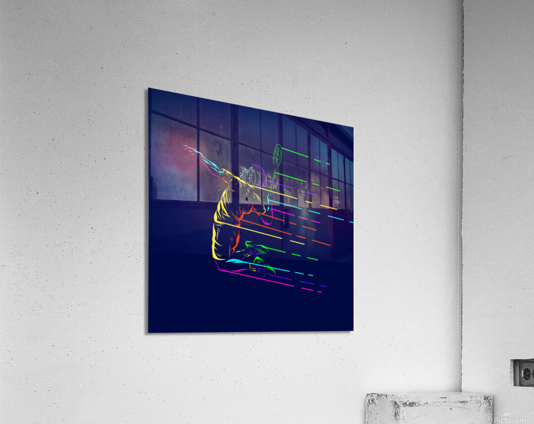 Badminton smash shot with dark background Acrylic Print
