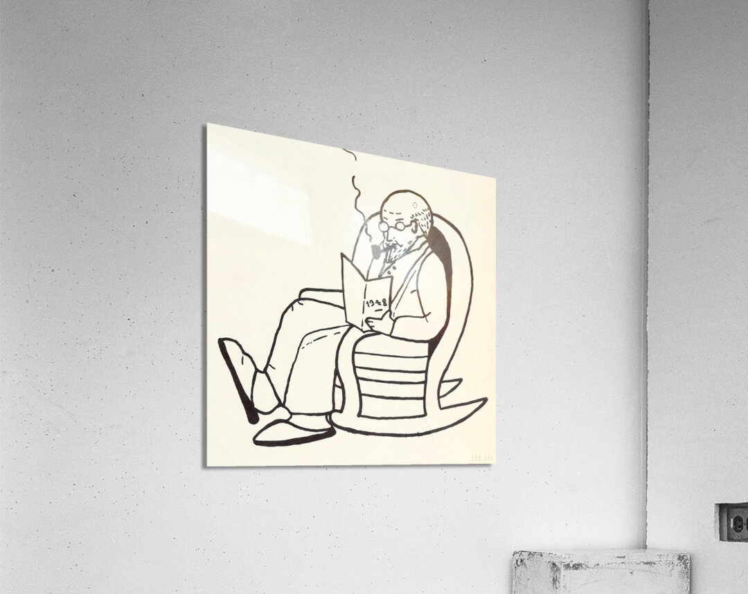 1948 man in rocking chair art Acrylic Print