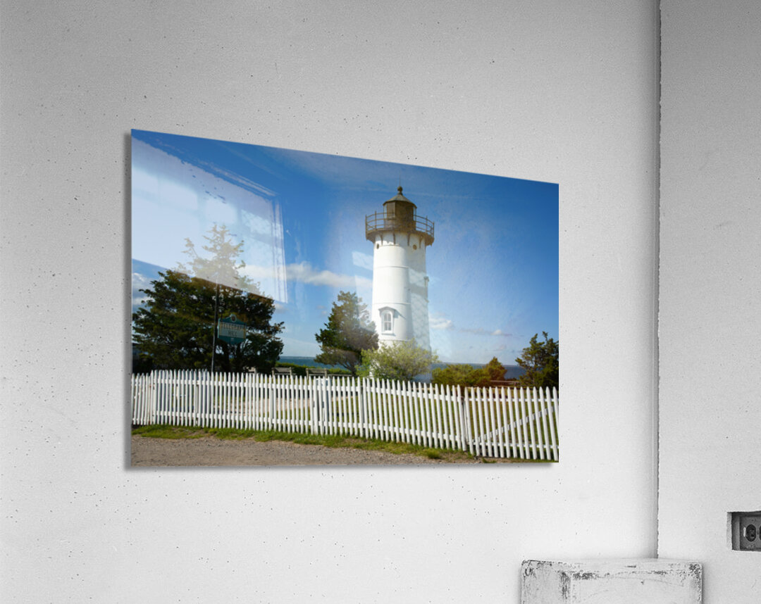 Old Picket Fence By East Chop Light on Marthas Vineyard Island in Massachusetts Acrylic Print