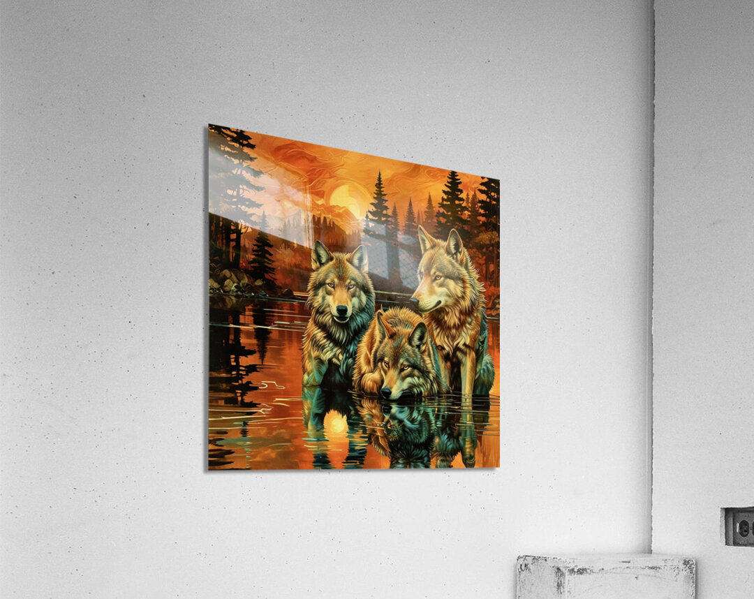 Wolves On Hunt  2024 09 02 13 46 49 Acrylic Print