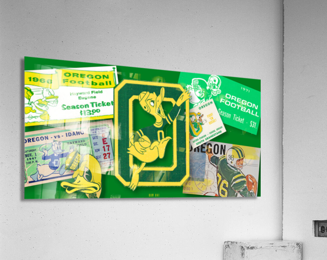 Historic Oregon Football Ticket Collage Art Acrylic Print