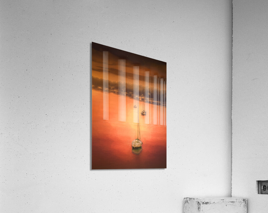 Low Country Sailboats at Sunset Acrylic Print