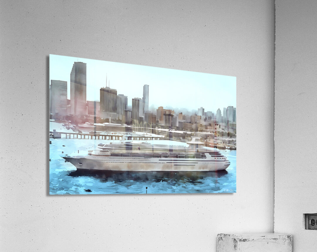 1980s miami cityscape art Acrylic Print