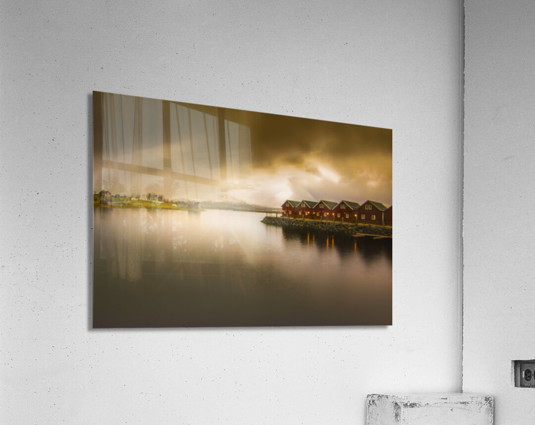 Lofoten Tind Moskenes Rorbuer Acrylic Print