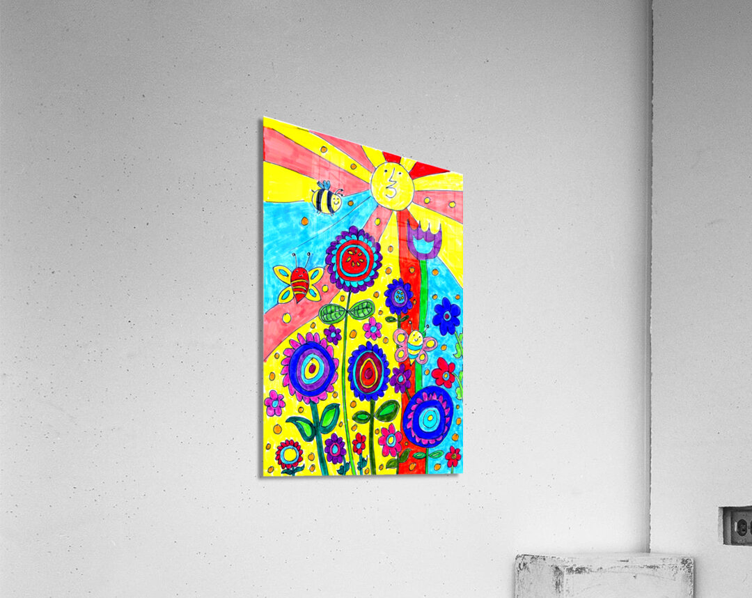 Abstract Doodle Nature Acrylic Print