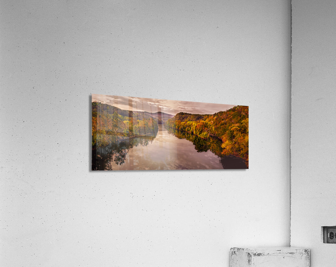 James River and Blue Ridge Mountains in Autumn Acrylic Print