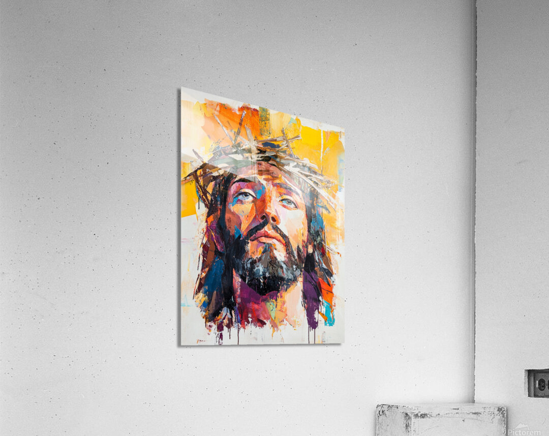 Jesus Bleeding and Wearing Crown of Thorns Acrylic Print