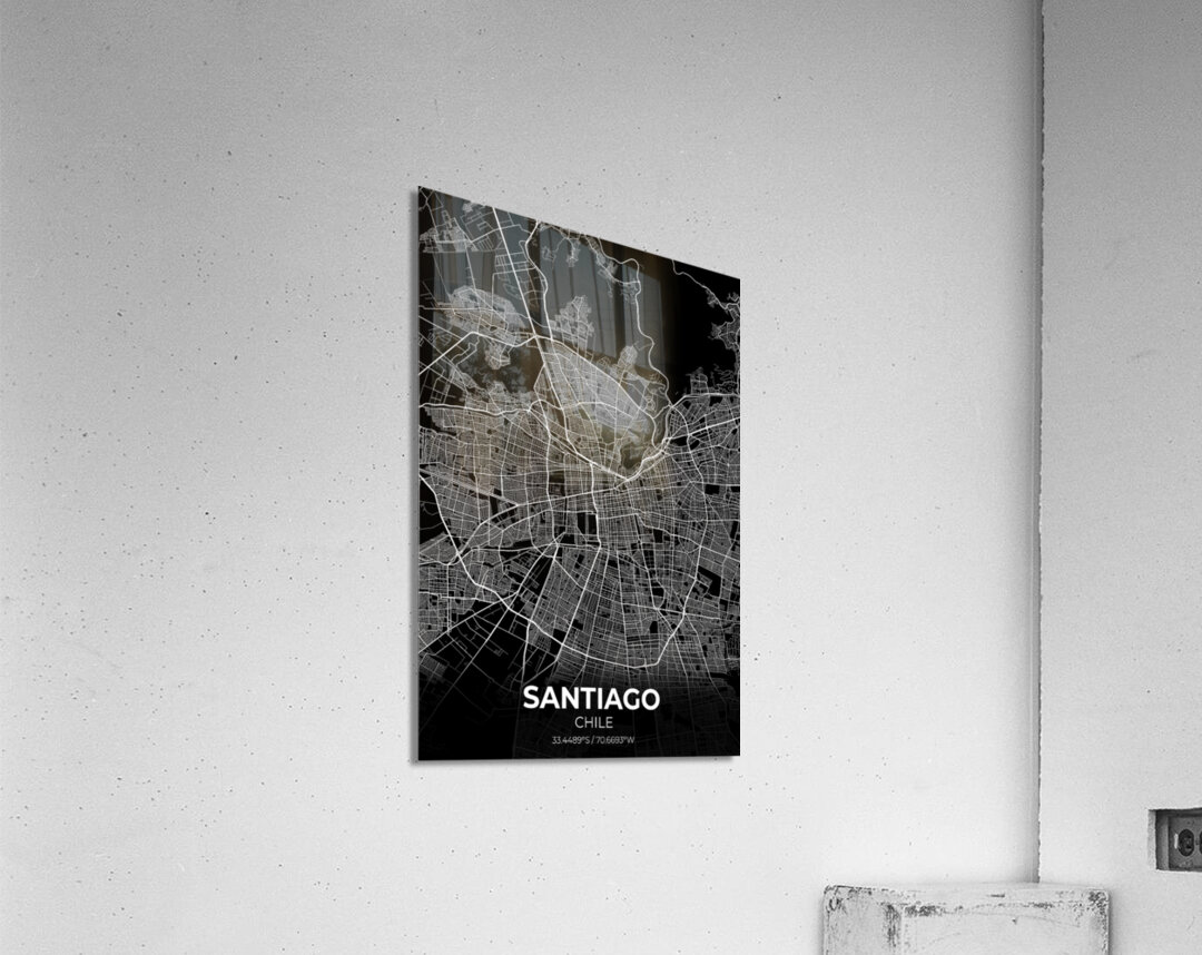 Santiago Chile City Map Print Acrylic Print