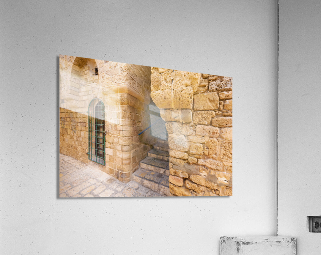 Israel Tel Aviv Namal Yafo historic Old Jaffa port with art galleries boutiques and old houses Acrylic Print