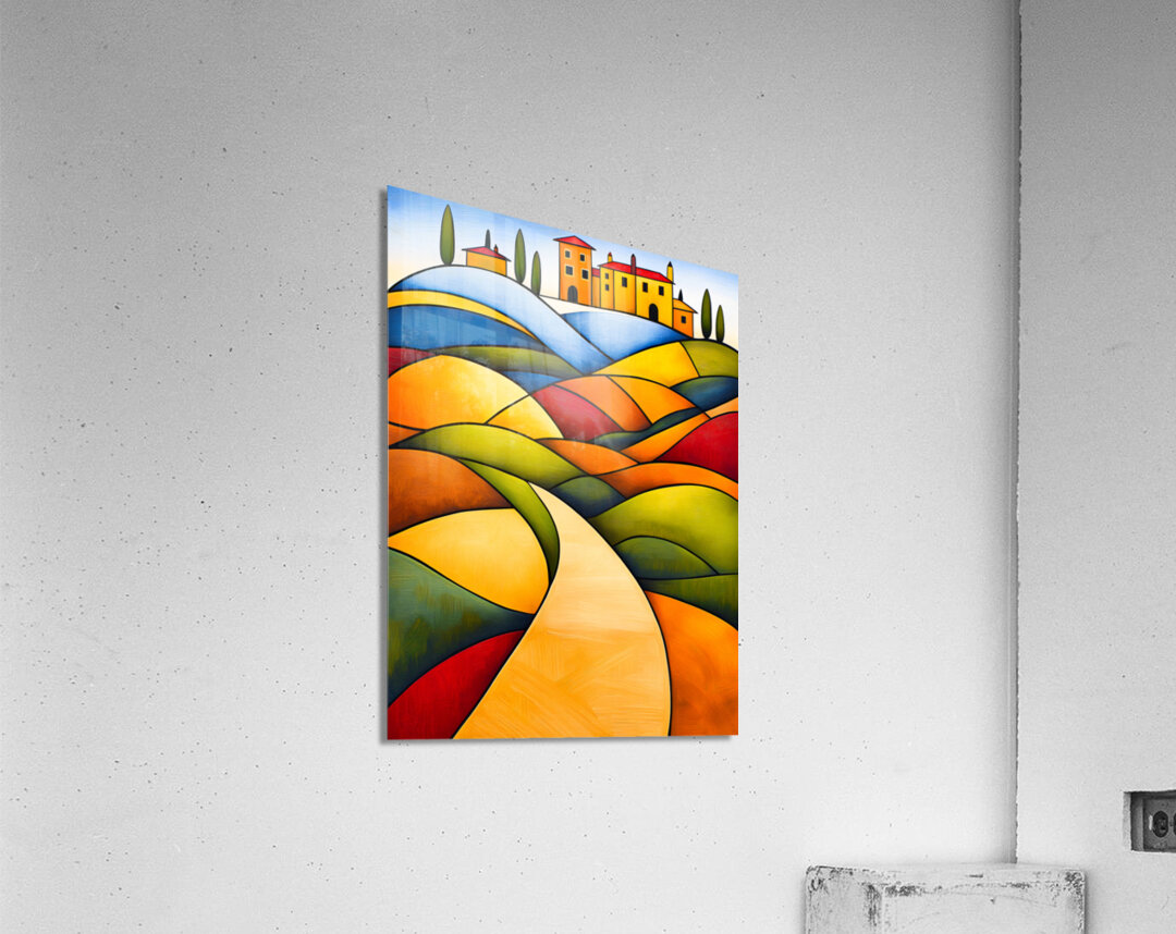 Abstract Italian Hill Village Acrylic Print
