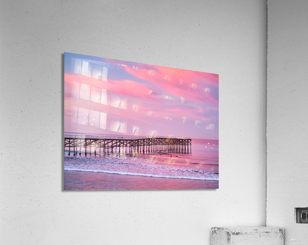 Cotton Candy Clouds Crystal Pier San Diego Acrylic Print