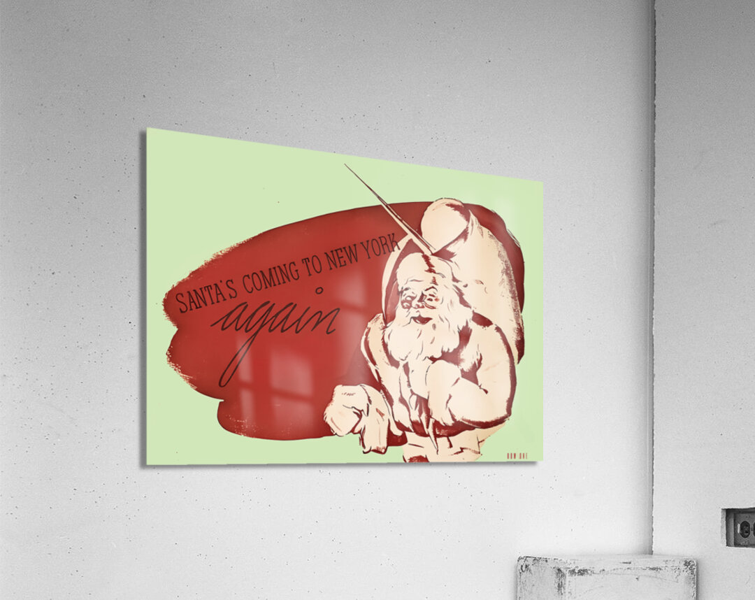 2024 Christmas Themed Decor Ideas | 1930s Santa Claus Art Acrylic Print