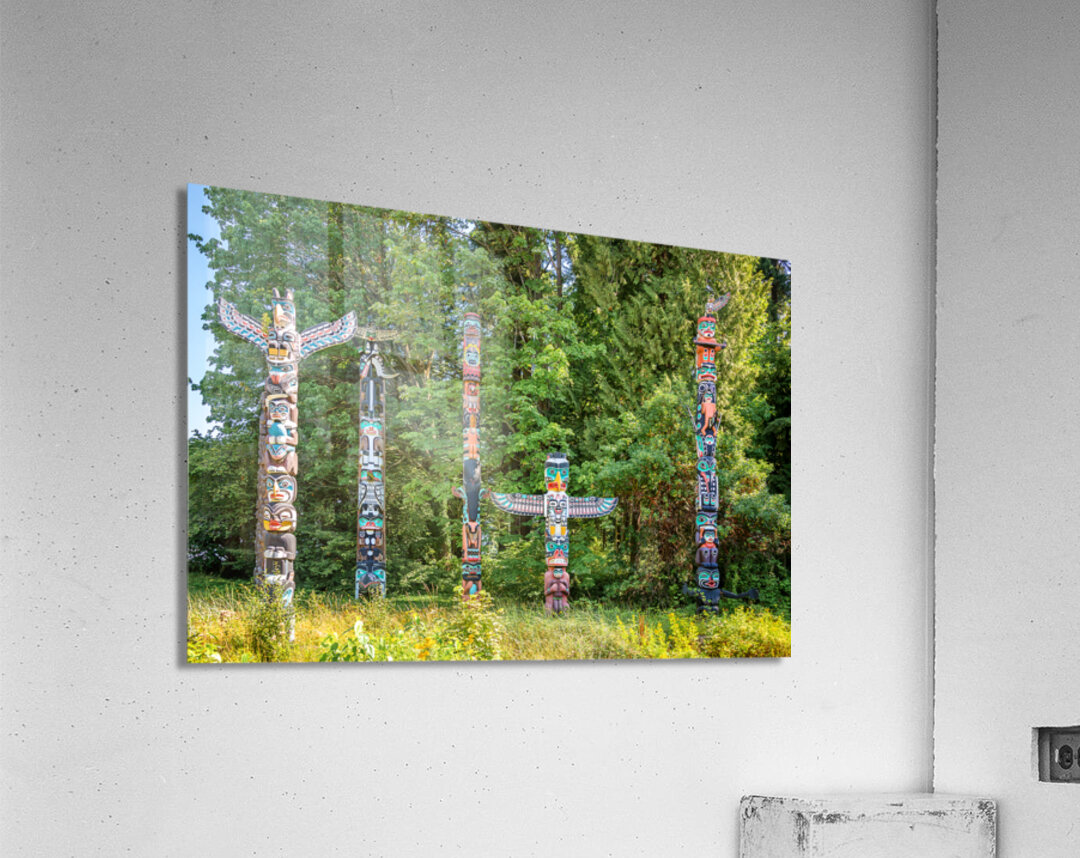 Stanley Park Totem Poles in Vancouver Acrylic Print