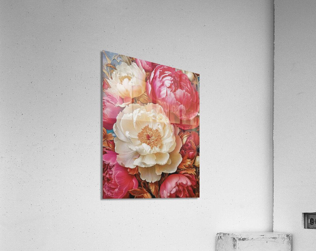 Peonies Illustrated Acrylic Print