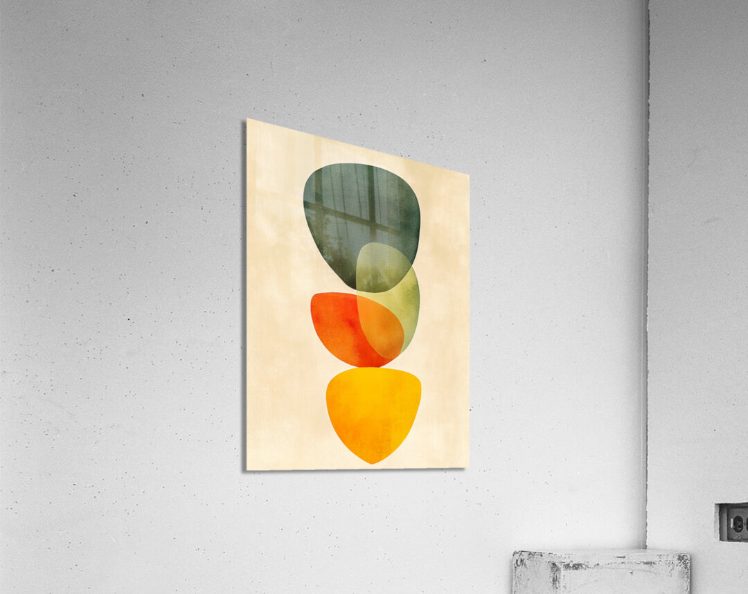 Abstract Shapes in Amber Orange Olive  Acrylic Print