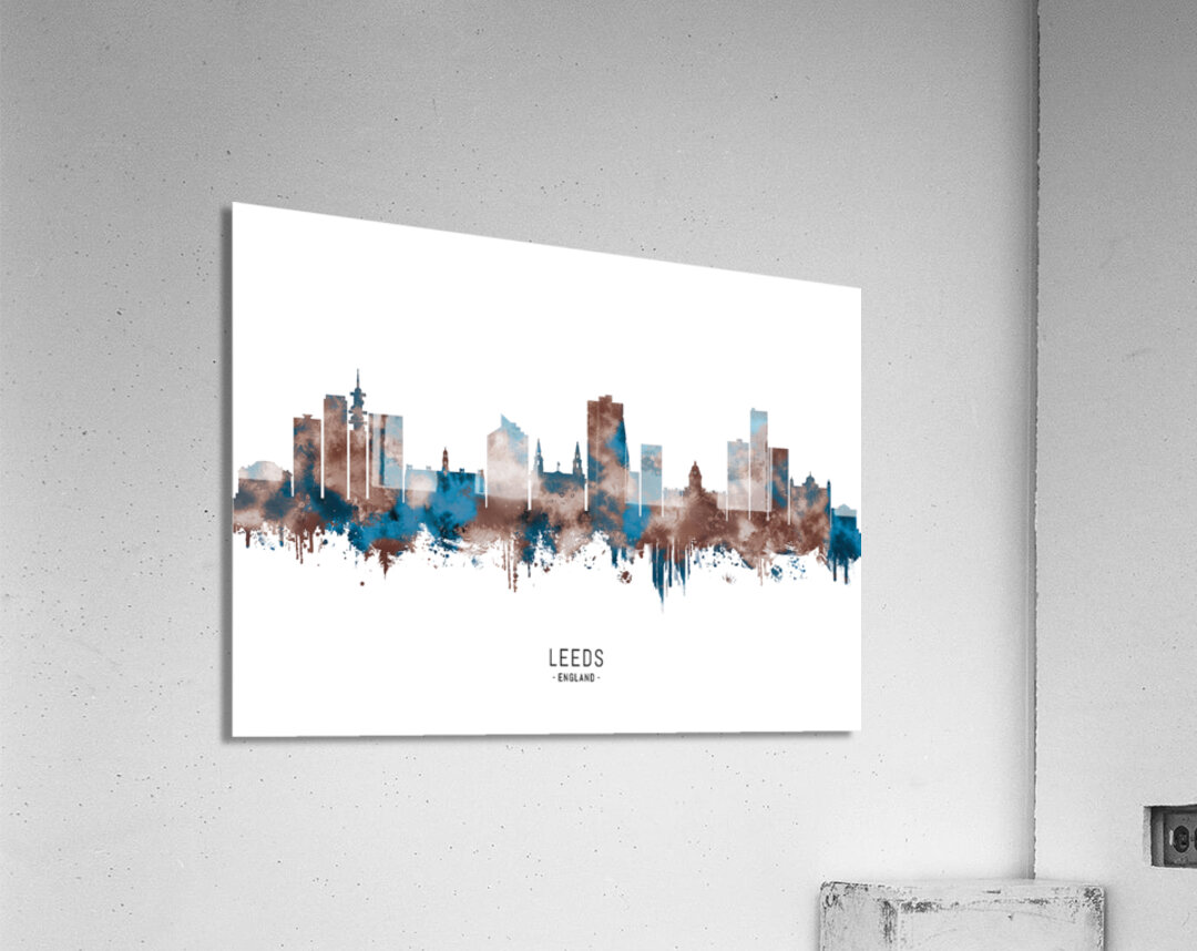 Leeds England Skyline Sepia Acrylic Print
