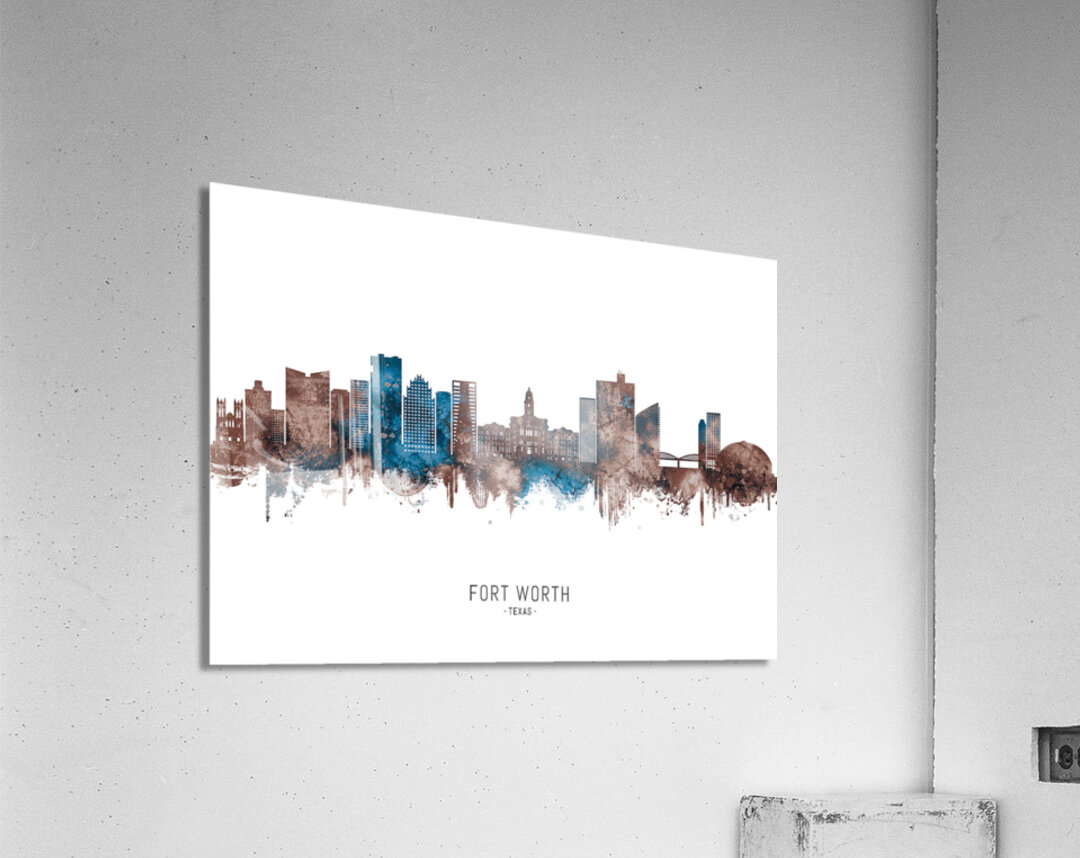 Fort Worth Texas Skyline Sepia Acrylic Print