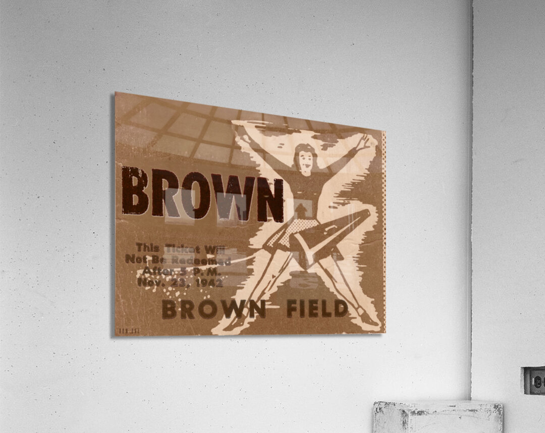 1942 Brown Football Ticket Remix Art Acrylic Print