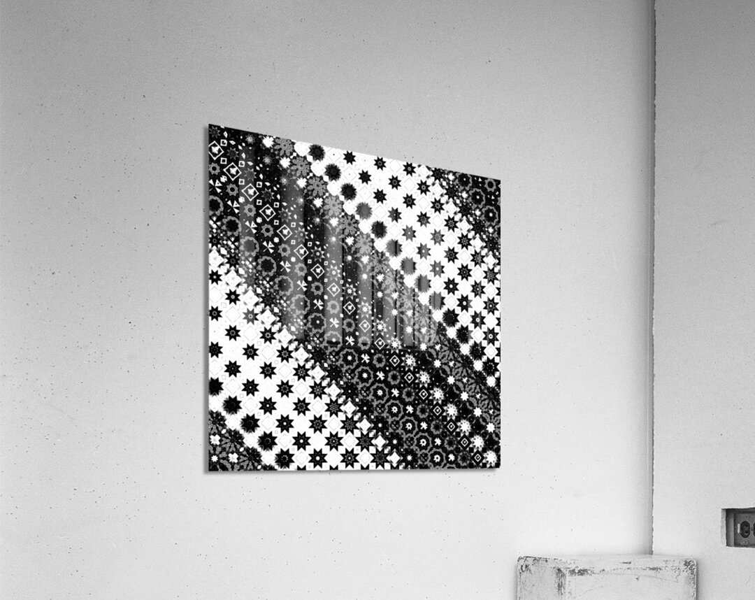 Abstract Black and White Shapes Acrylic Print