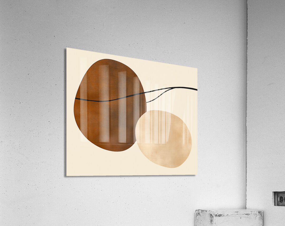 Neutral Abstract Brown Beige Cream Acrylic Print